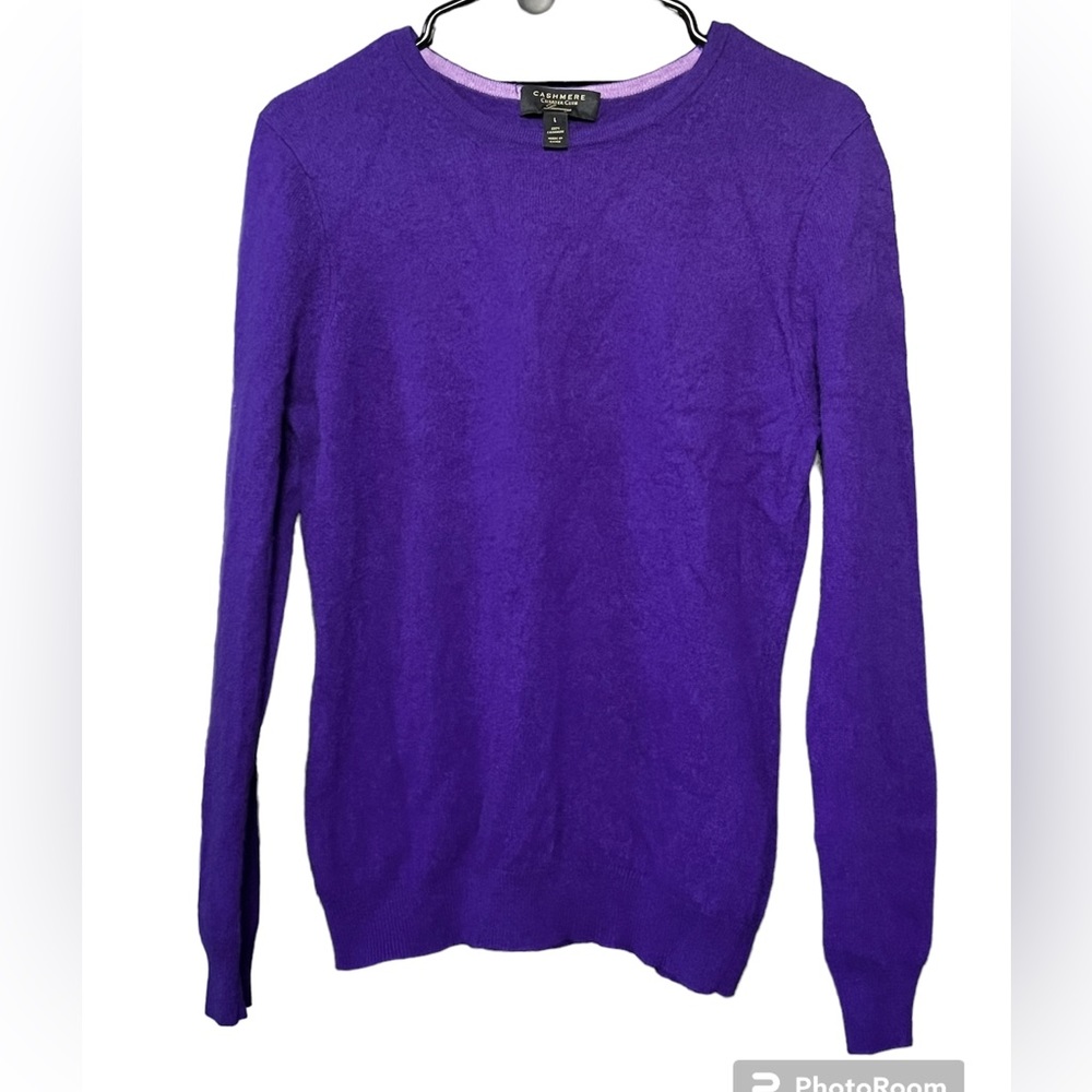 Cashmere Charter Club luxury crew neck sweater, purple 100% cashmere size L